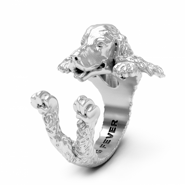 English Cocker Spaniel Silver Hug Ring